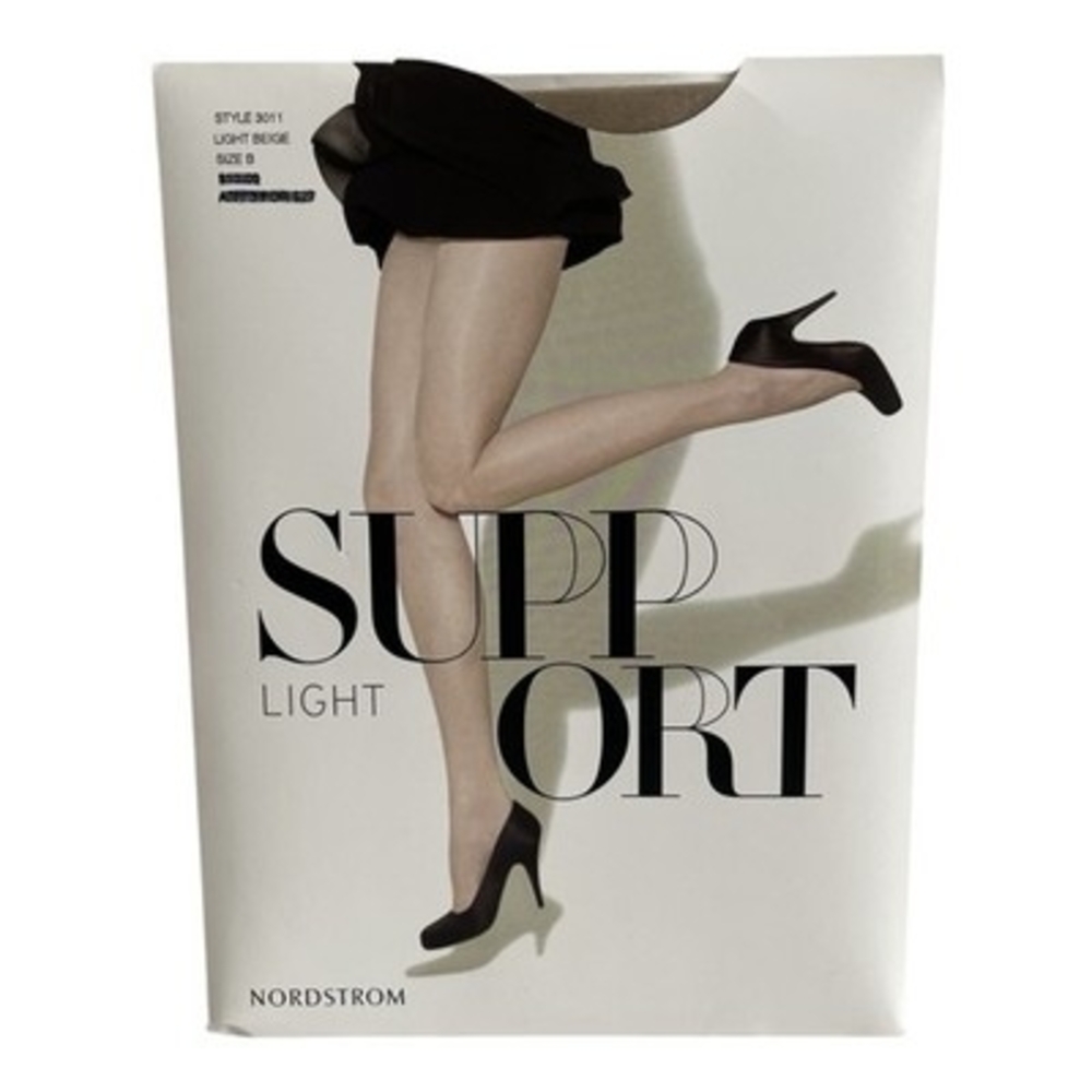 Nordstrom Light Support Pantyhose Style 3011 Light Beige Size B NIB